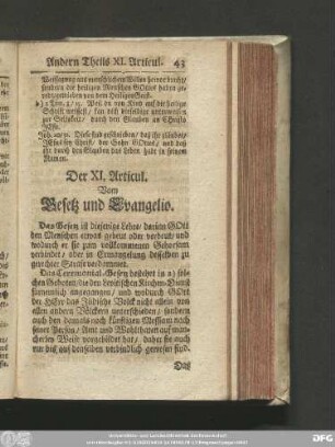 Der XI. Articul. Vom Gesetz und Evangelio.