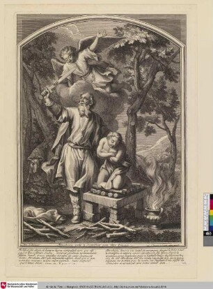 Abraham prêt à Sacrifer son fils Isaac. [Abraham bereit für die Opferung seines Sohnes Isaak]