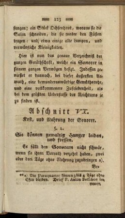 Abschnitt VI. Kost, und Nahrung der Sonorer
