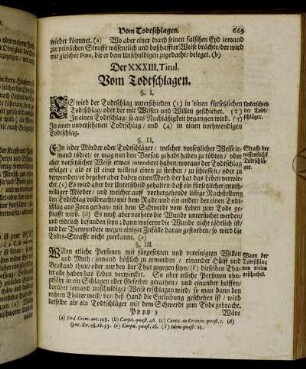 Der XXXIII. Titul. Vom Todtschlagen.