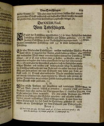 Der XXXIII. Titul. Vom Todtschlagen.