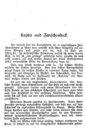 Kajüte und Zwischendeck