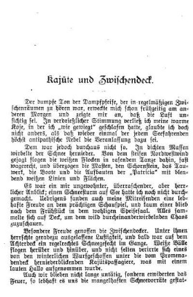 Kajüte und Zwischendeck
