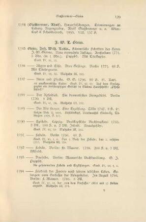 J. W. L. Gleim (Nr. 1185 - 1231)