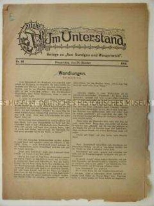 Unterhaltungsbeilage der Kriegszeitung "Aus Sundgau und Wasgenwald"