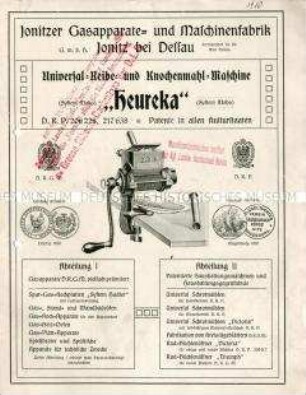 Universal-Reibe- und Knochenmahl-Maschine "Heureka"
