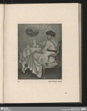 [Die Frau mit dem Buch am Teetisch]