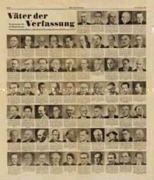 Wochenzeitung der US-Armee "Die Neue Zeitung" mit den Porträts der Mitglieder des Parlamentarischen Rates