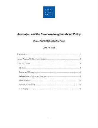 Azerbaijan and the European neighborhood policy