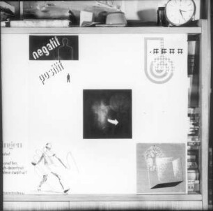 negativ-positiv. Feder, Tusche, Deckfarben, Foto (1935; H. Rose)