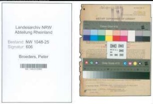 Entnazifizierung Peter Broeders , geb. 03.02.1901 (Baecker)