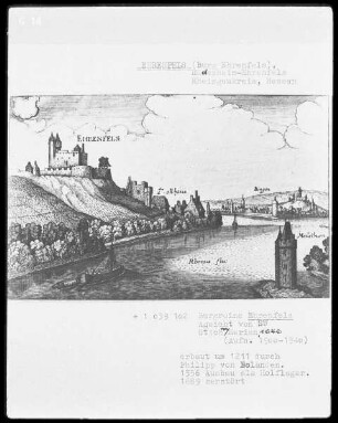 Ansicht der Burg Ehrenfels am Rhein