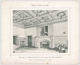 Thiersch, Friedrich von; Wiesbaden; Kurhaus - Kaminwand u. Deckenbekleidung im Biersaal des neuen Kurhauses zu Wiesbaden