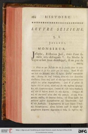 Lettre Seizième