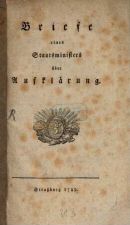 Briefe eines Staatsministers über Aufklärung