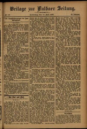 Zweite Ausgabe vom Samstag, den 13. Juli 1895.