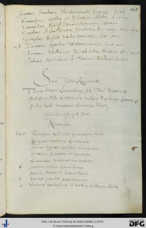[fol. 168] Rektorat Thomas Heinrich 1630/31