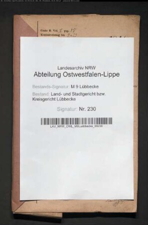 Erblasser: Bartmann, Marie Ilsabein, geb. Kahre: