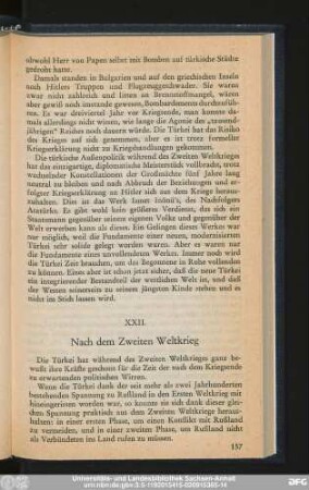XXII. Nach dem Zweiten Weltkrieg
