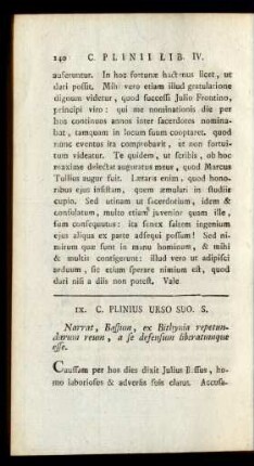 IX. C. Plinius Urso Suo. S.