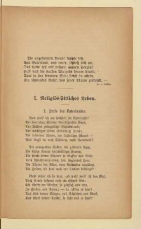 I. Religiös-sittliches Leben