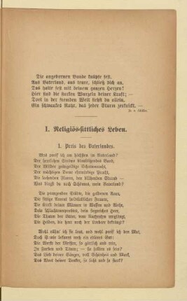 I. Religiös-sittliches Leben