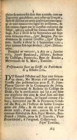 Procuration Du Frere Garnier : Du 6 Septembre 1762
