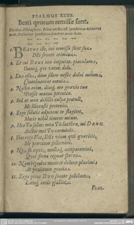 Psalmus XXXII. Beati quorum remissae sunt