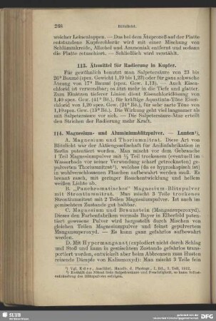 114. Magnesium- und Aluminiumblitzpulver, Lunten