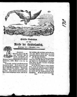 December, 1751. Neun und vierzigstes Stück