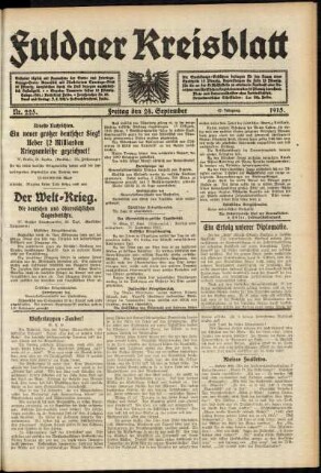 Ausgabe vom Freitag, den 24. September 1915.