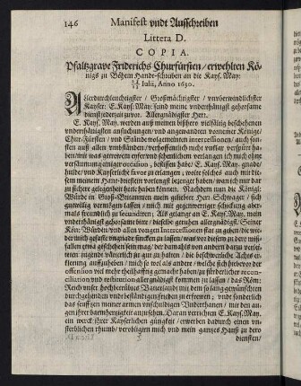 146-160, Littera D. Copia. - Littera F.