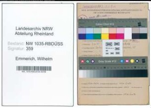 Entnazifizierung Wilhelm Emmerich , geb. 03.06.1895 (Maschinist)