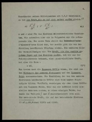 Summarischer Ansatz für die äusseren Kräfte