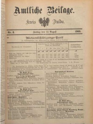 8: Beilage vom Freitag, 13. August 1909