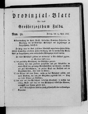 Num. 30., Ausgabe vom 19. April 1816