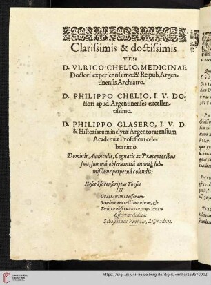 Clarissimis & doctissimis viris