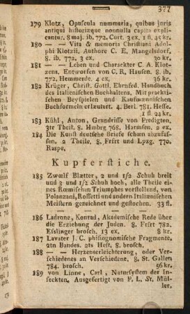 377-388, Kupferstiche; Livres Francois.