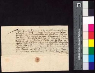 Adam Berka von Duba auf Böhmisch Leipa (Leippa) und Bürgstein (Birckstein) bestätigt Bürgermeister und Rat der Stadt Bautzen den Empfang der königlichen Jahrrente, die zu Galli 1598 zu entrichten war.