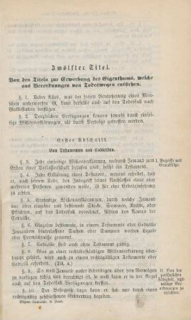 Zwölfter Titel. Von den Titeln zur Erwerbung des Eigenthums, welche aus Verordnungen von Todeswegen entstehen