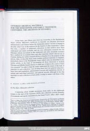 Ottoman Archival Materials For The Nineteenth And Early Twentieth Centuries: The Archives Of Istanbul