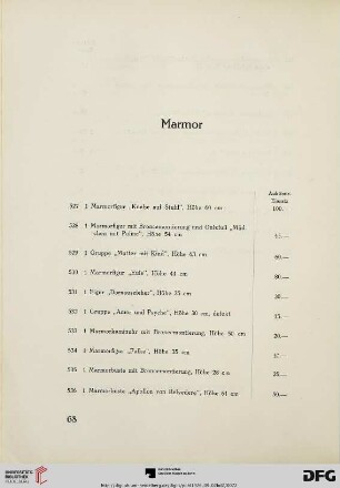 Marmor (Nr. 527-542)
