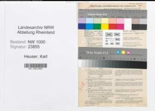 Entnazifizierung Karl Heuser, geb. 30.07.1905 (Elektriker)