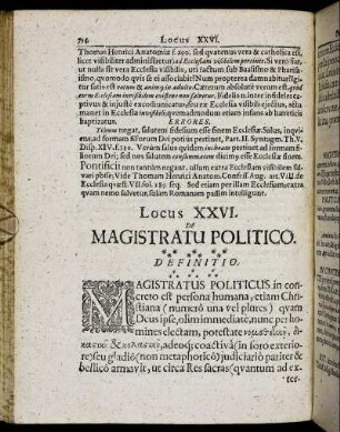 Locus XXVI. De Magistratu Politico.