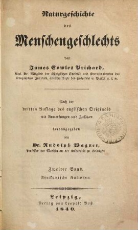Naturgeschichte des Menschengeschlechts, 2. Afrikanische Nationen