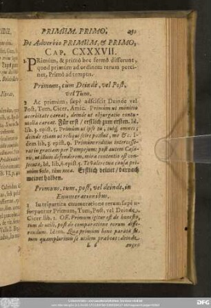 De Adverbio Primum, & Primo, Cap. CXXXVII.