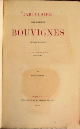 Cartulaire de la commune de Bouvignes, 1