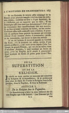 De La Superstition Et De La Religion