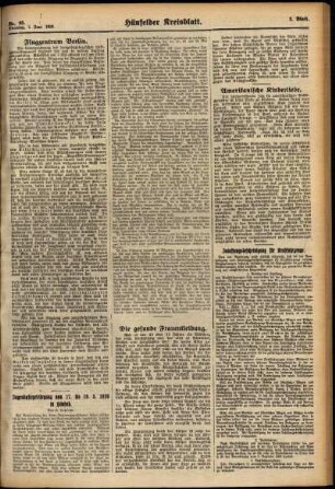 Zweite Ausgabe vom Dienstag, den 01. Juni 1926.