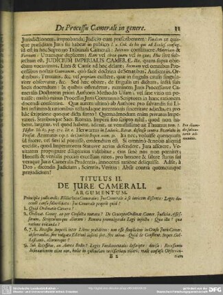 Titulus II. De Iure Camerali